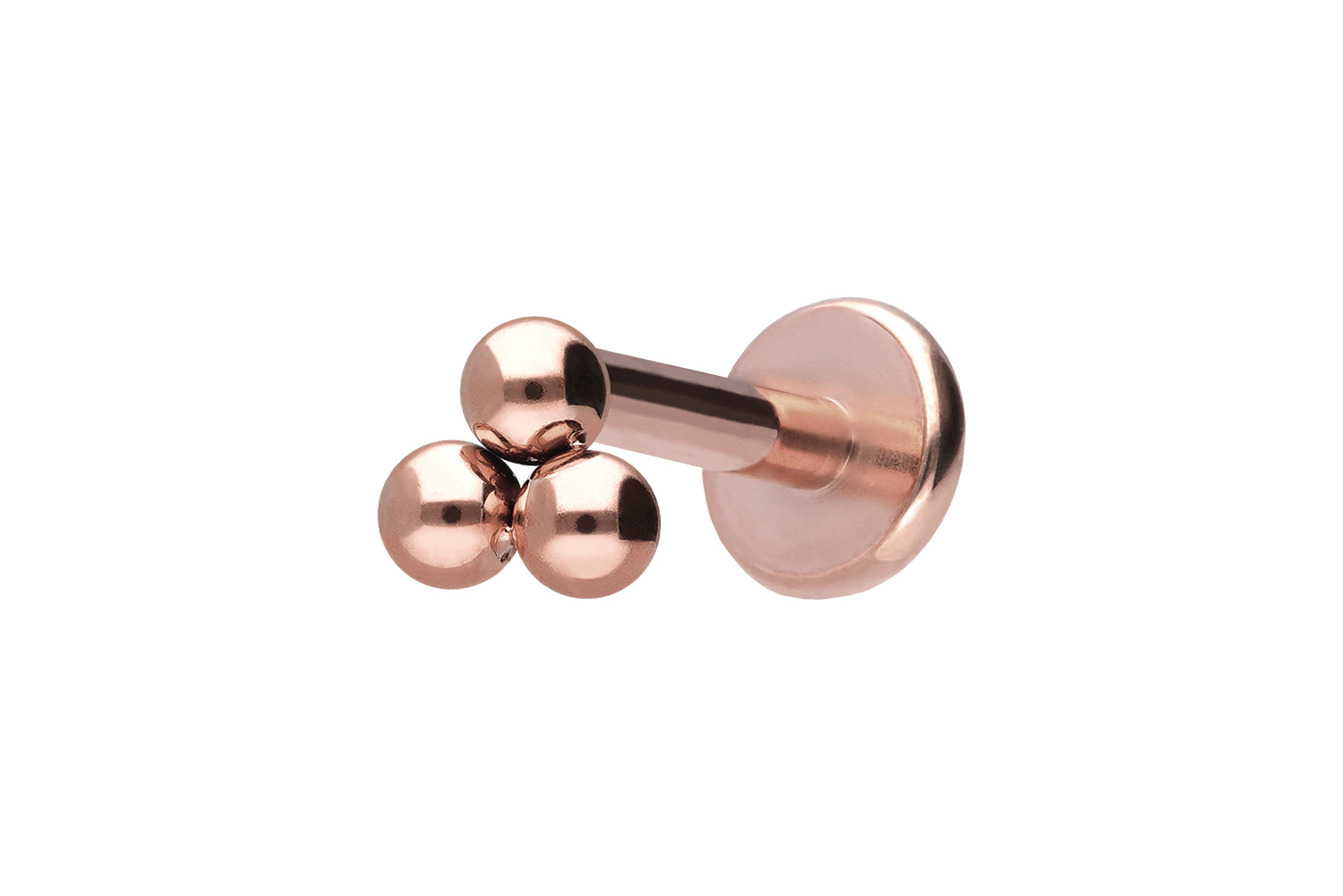 Titan Labret Piercing mit Innengewinde 3 KUGELN